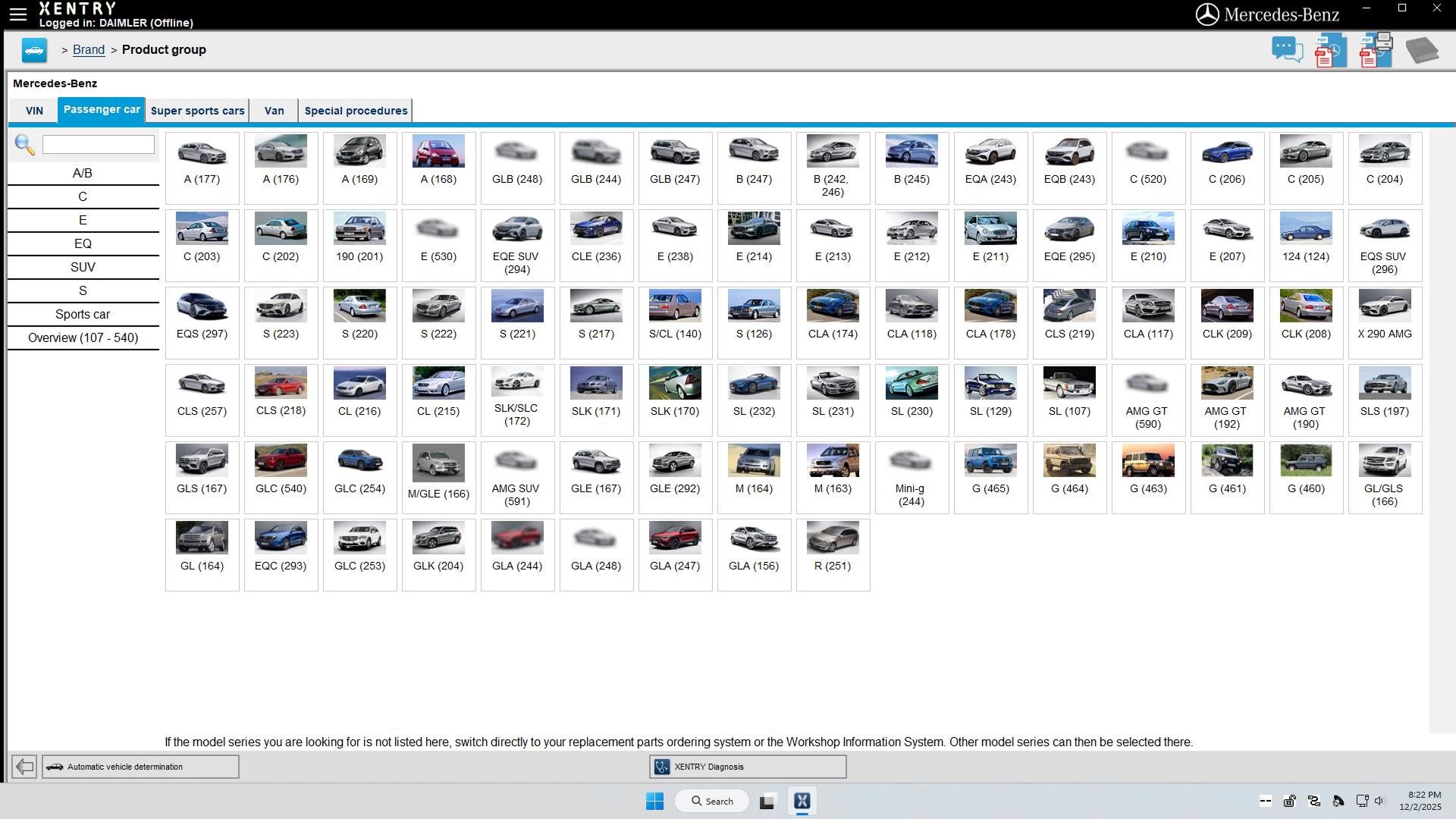 Xentry Diagnostic Software Interface