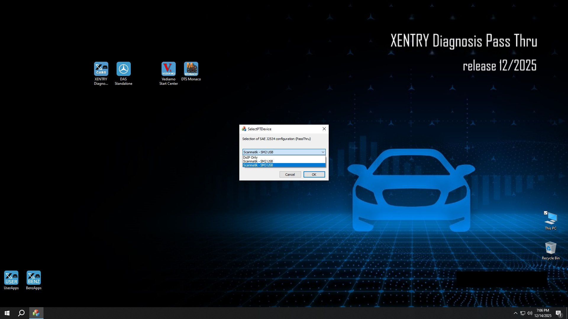Xentry Configuration Selection - 1980x1080